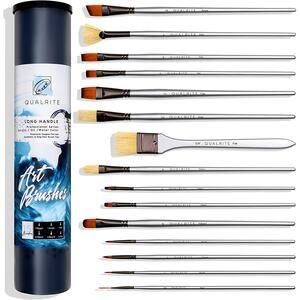 Qualrite Long Handle Professional Series Art Paint Brushes